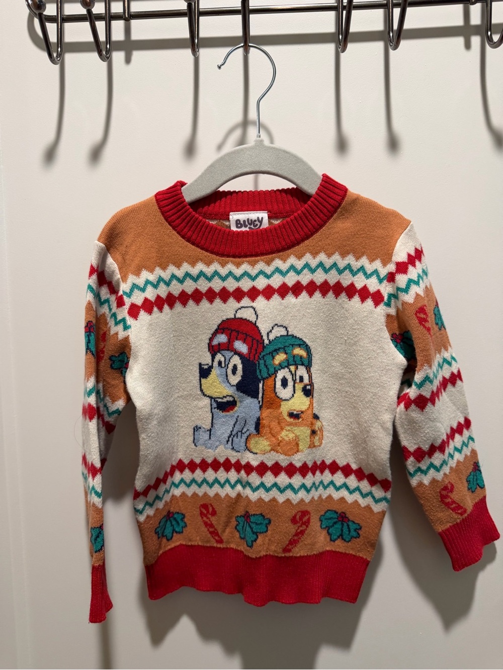 Bluey Toddler Christmas Sweater 2T Holiday Knit Bingo Bluey Fair Isle Pullover